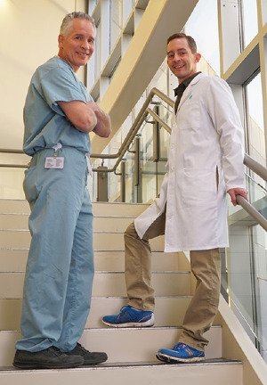 Doctors on Stairway